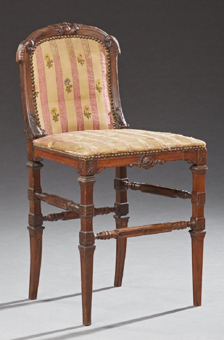 French Louis XVI Style Carved Oak Lady's Vanity Chair, (1 of 1)