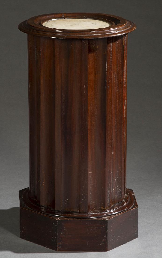English Regency Carved Mahogany Marble Top Columnar (1 of 1)