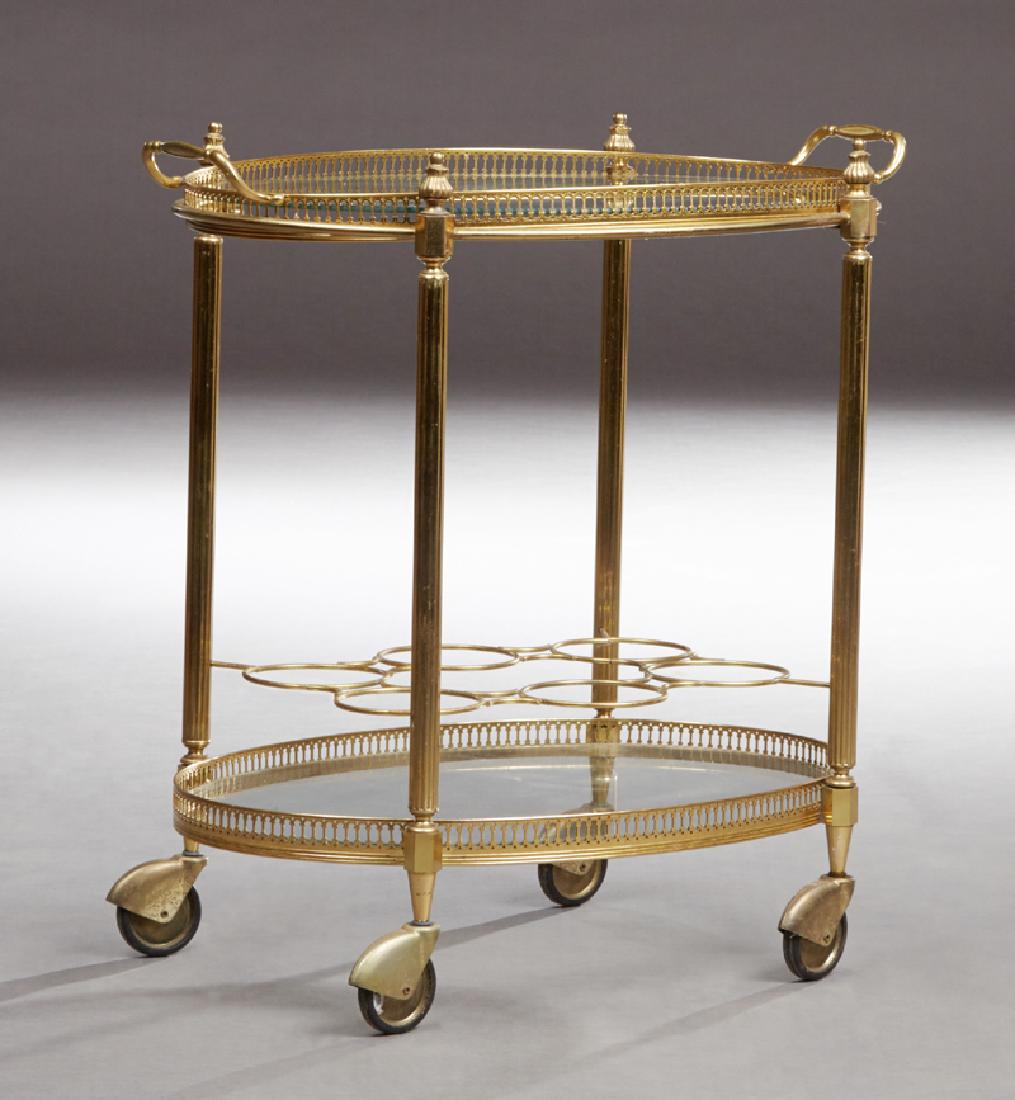 French Louis XVI Style Brass Serving Cart, 20th c., the (1 of 1)