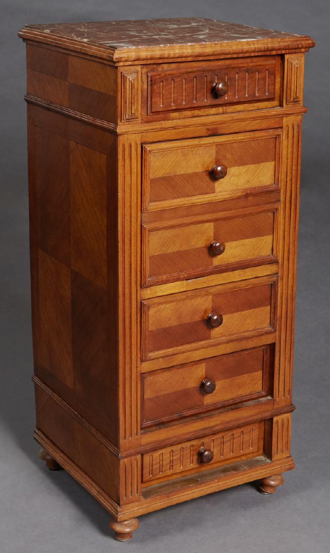 French Louis XVI Style Carved Walnut Marble Top (1 of 2)