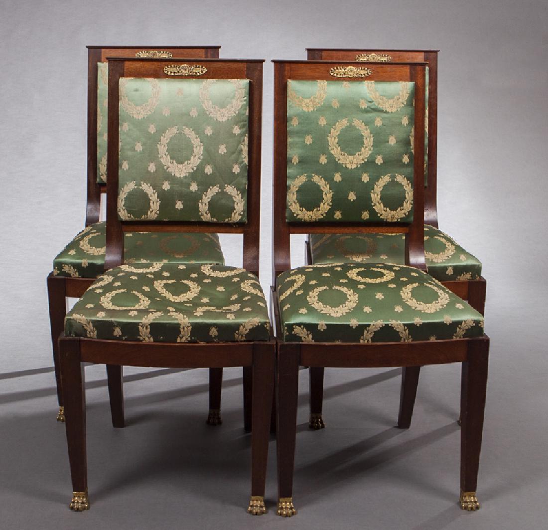 Set of Four French Empire Style Mahogany Dining Chairs, (1 of 1)