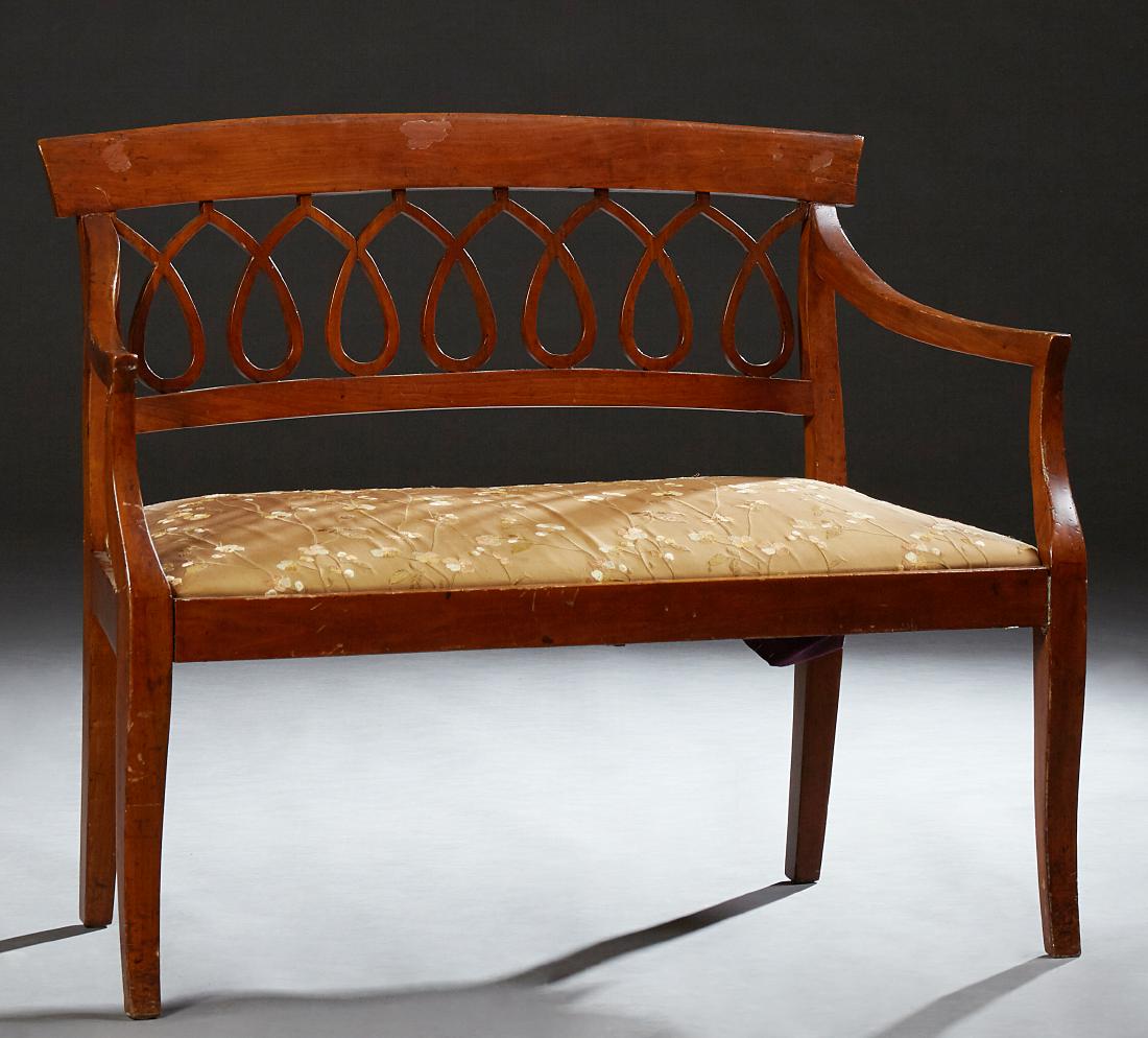 Biedermeier Style Carved Cherry Settee, 20th c., the (1 of 1)