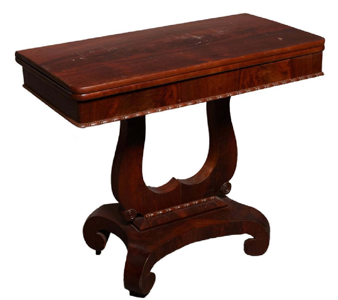 American Classical Carved Mahogany Games Table, 19th (1 of 1)