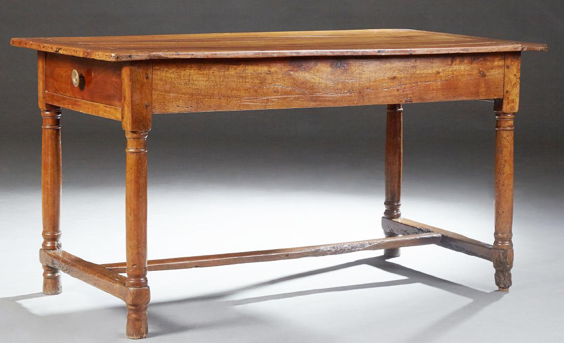 French Provincial Style Carved Cherry Farmhouse Table, (1 of 1)