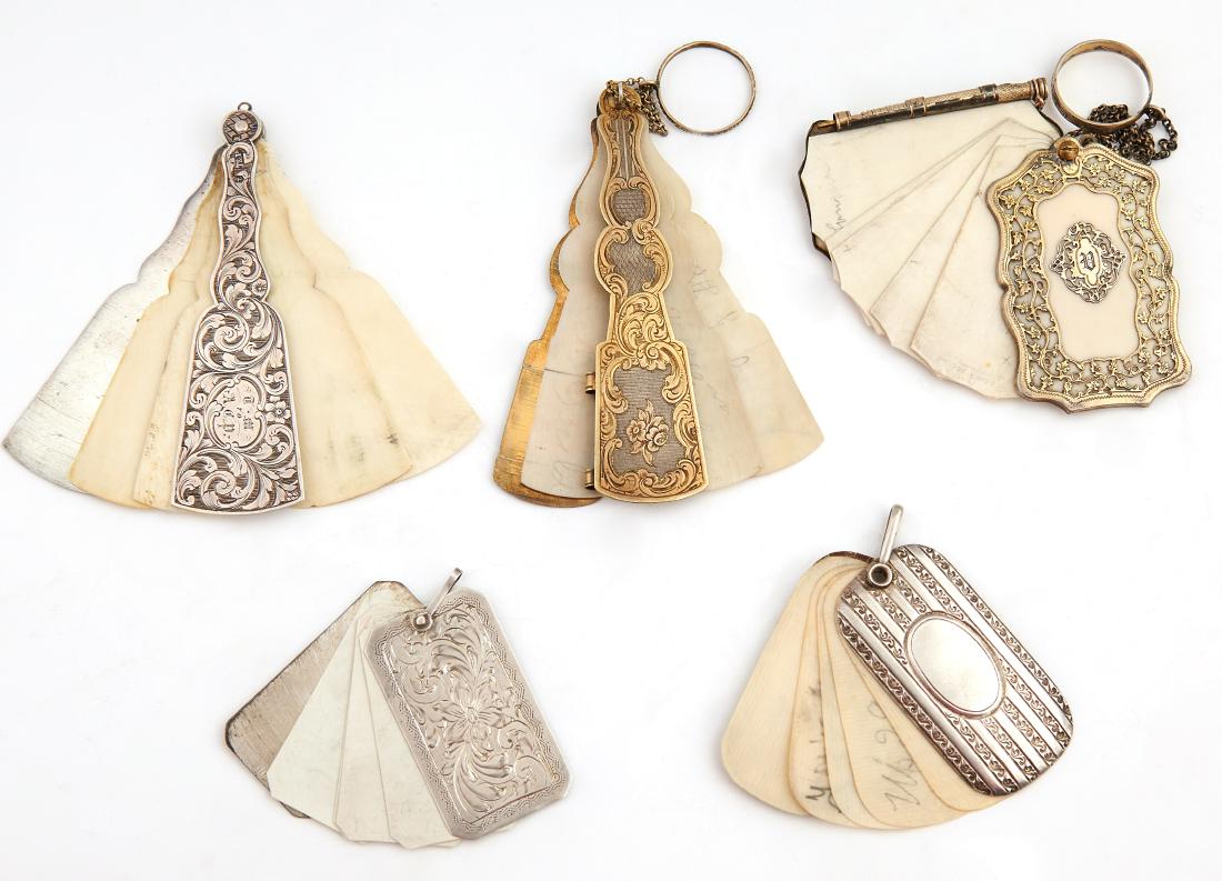 Group of Five Sterling Note Cards, late 19th c., three (1 of 1)