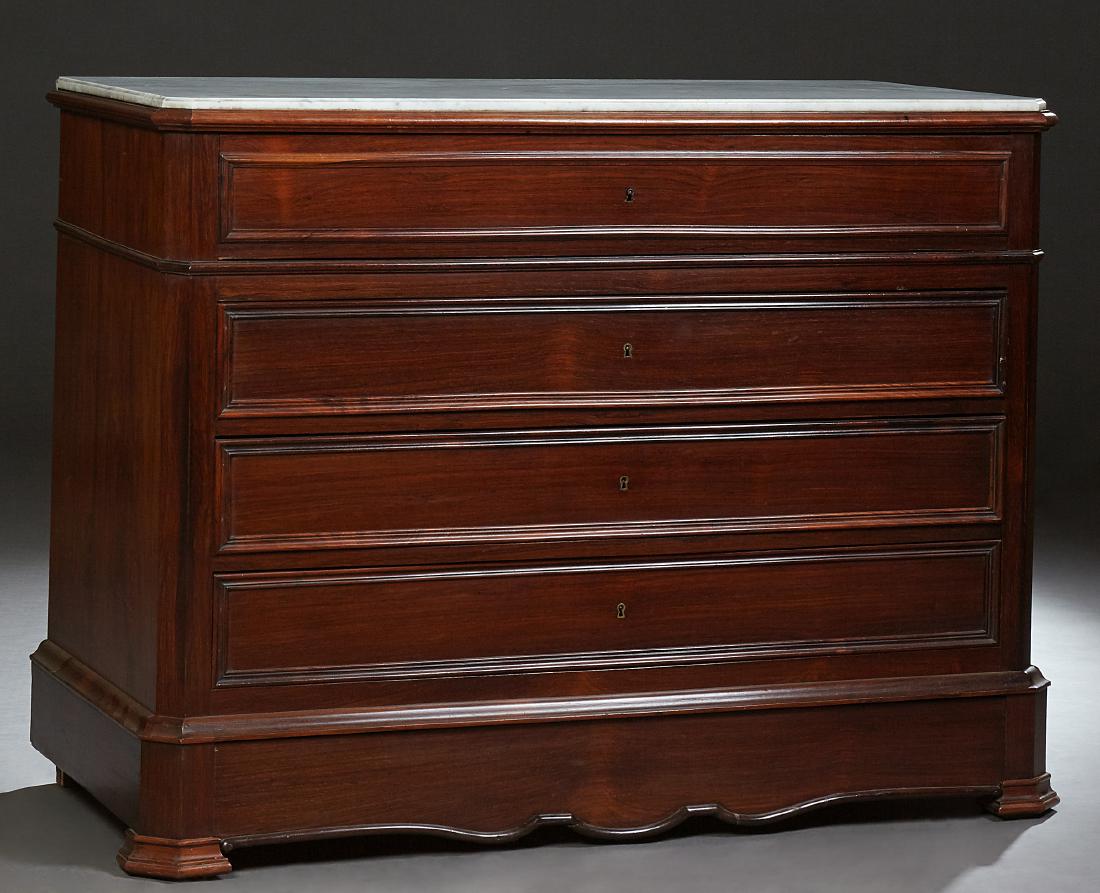 French Louis Philippe Style Marble Top Carved Mahogany (1 of 1)