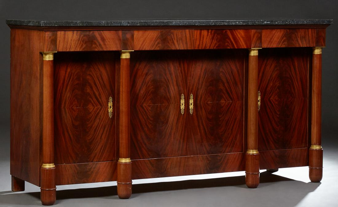 French Empire Style Carved Mahogany Marble Top (1 of 1)