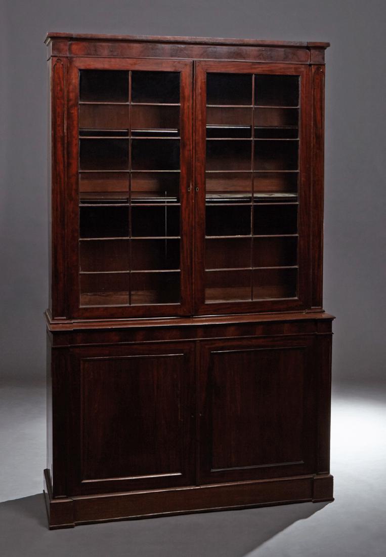 English Carved Mahogany Breakfront Bookcase, 20th c., (1 of 1)