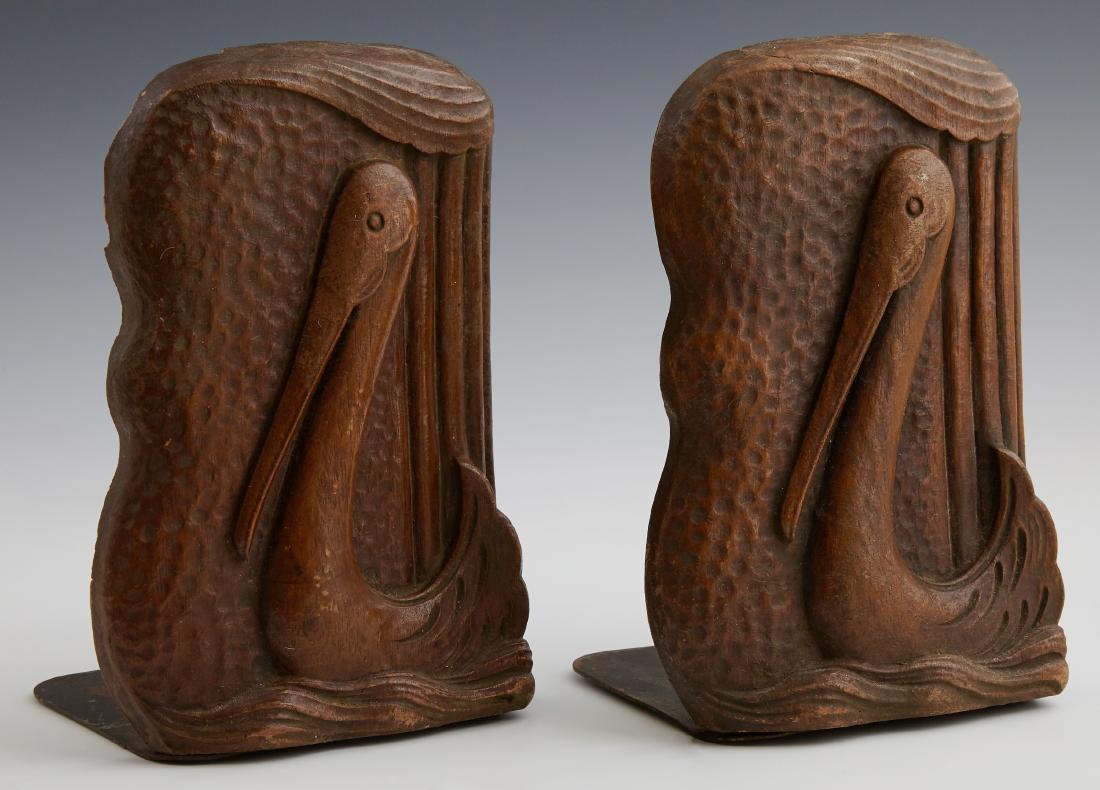 Pair of Carved Wood Pelican Bookends, possibly New (1 of 1)