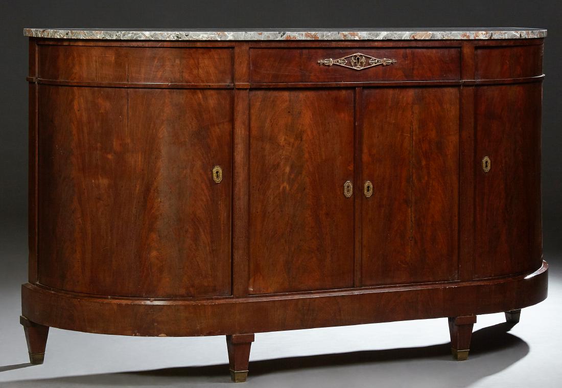 French Louis XVI Style Carved Mahogany Marble Top (1 of 1)