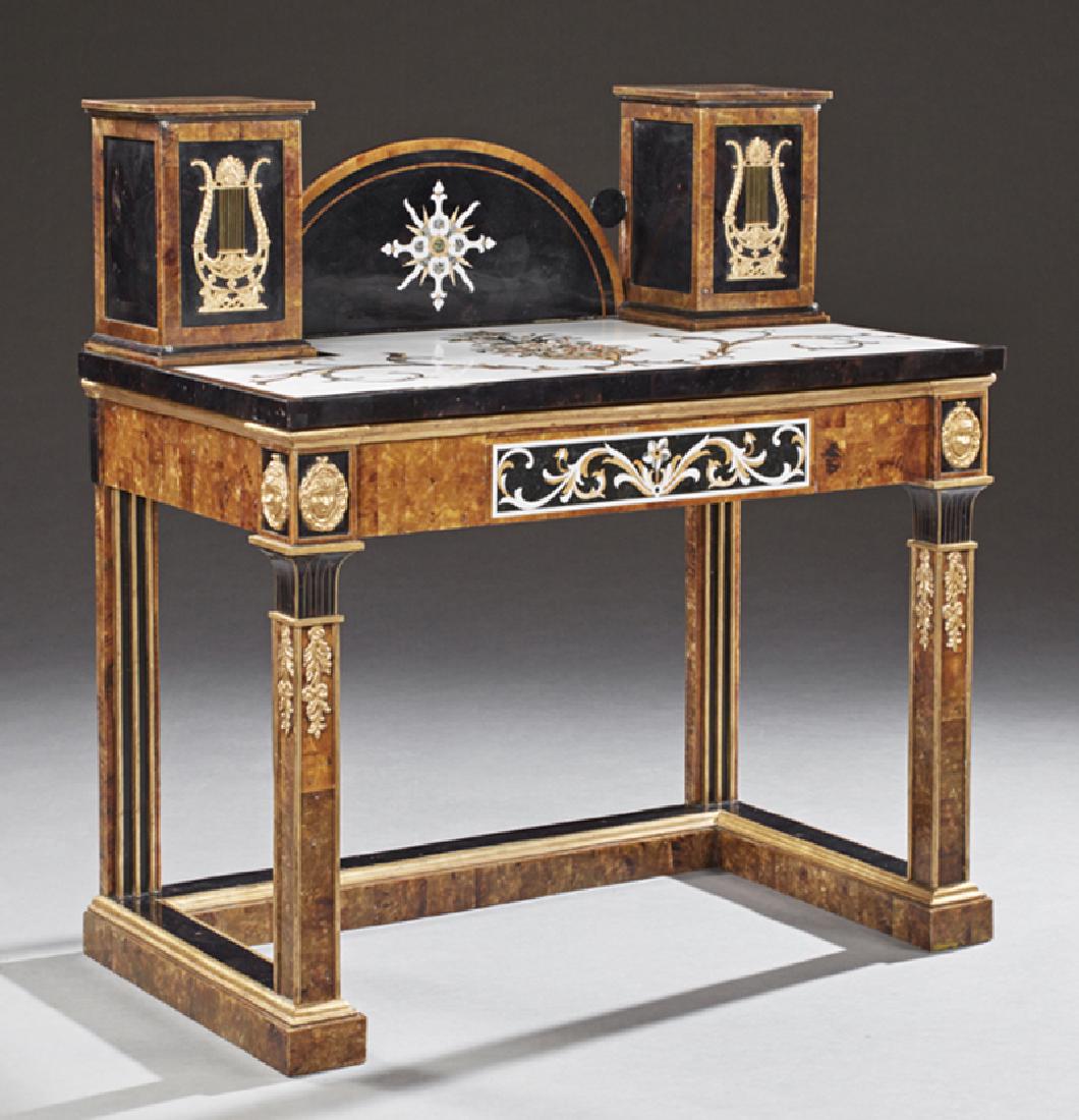 Italian Style Ormolu Mounted Pietra Dura Desk, 20th c., (1 of 15)