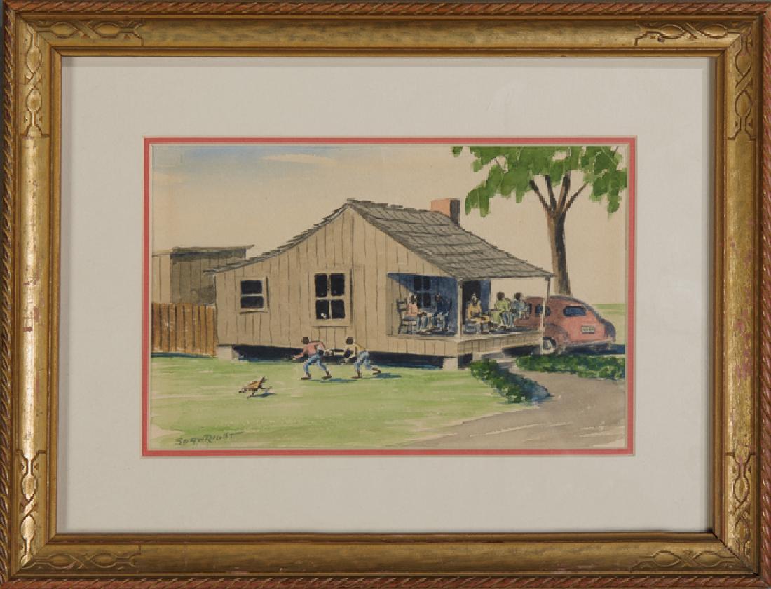 Seawright (Mississippi), "Cabin Scene," c. 1940, (1 of 3)