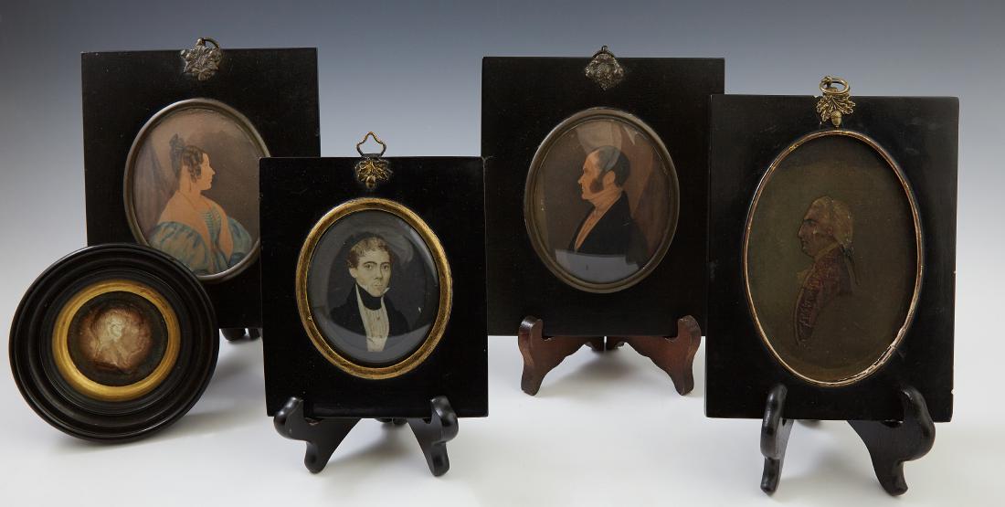 Collection of Five Portrait and Bust Miniatures, 19th (1 of 1)