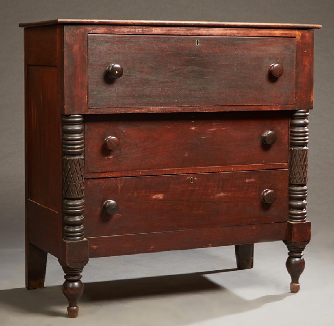 American Classical Carved Mahogany Butler's Desk, 19th (1 of 1)