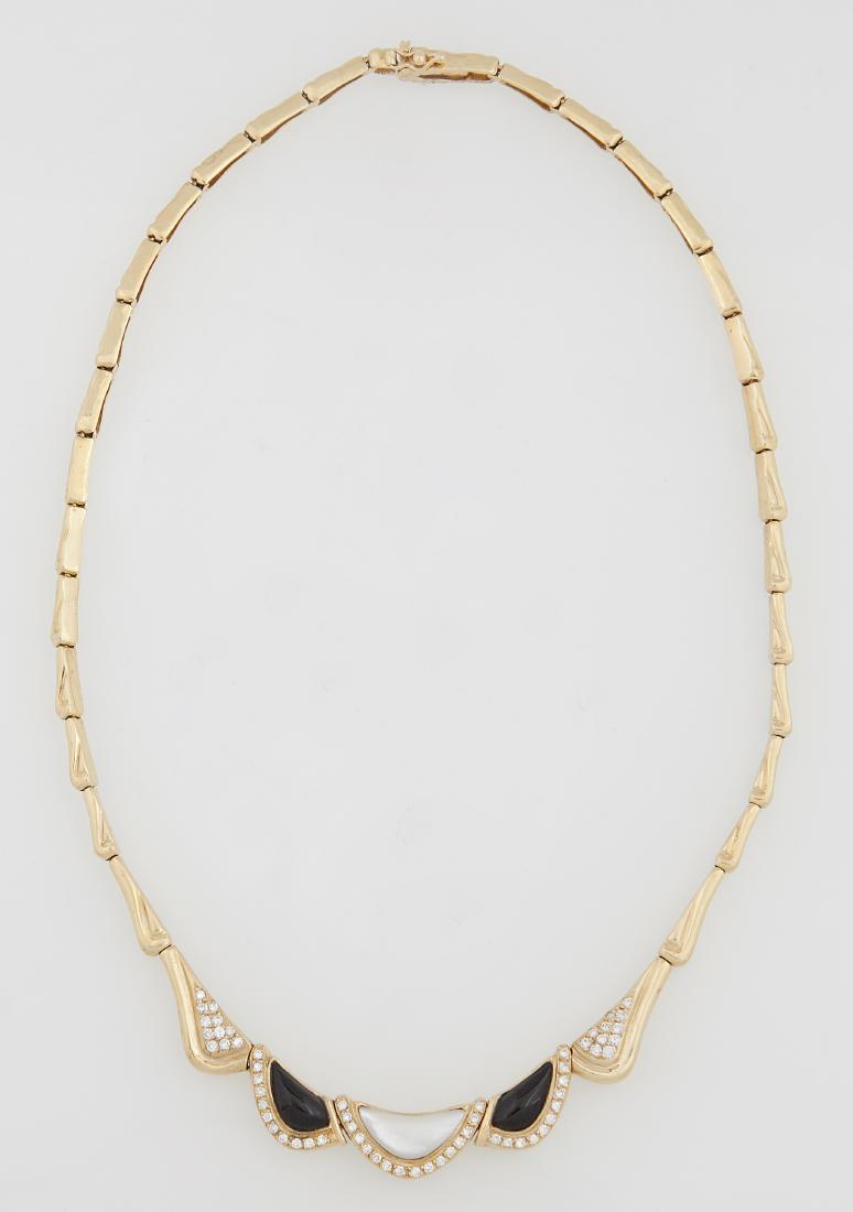14K Yellow Gold Necklace, with 26 thick graduated (1 of 2)