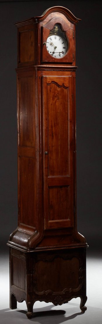 French Provincial Louis XV Style Carved Cherry Tallcase (1 of 1)
