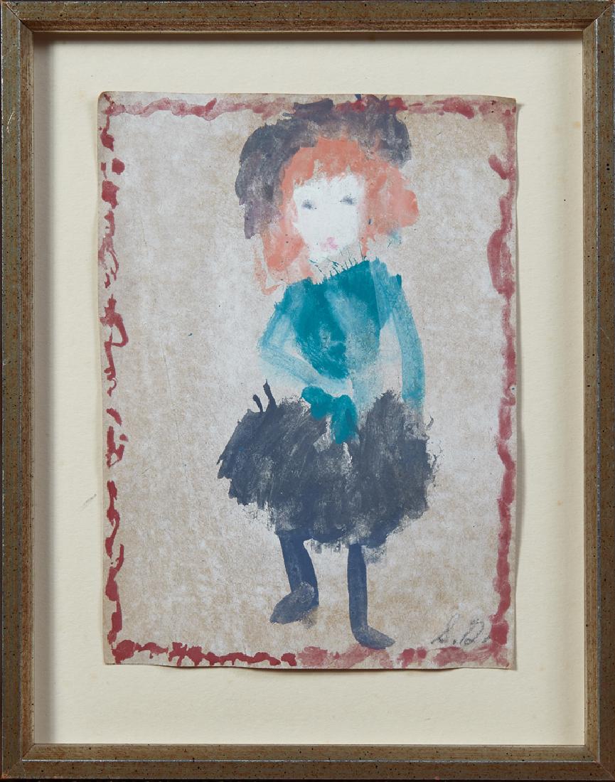 Sybil Gibson (1908-1995, Alabama), "Woman in a Black: Sybil Gibson (1908-1995, Alabama), "Woman in a Black Lace Skirt," 19th c., pastel on paper, pencil signed and dated lower left, framed, H.- 8 1/8 in., W.- 5 3/4 in.