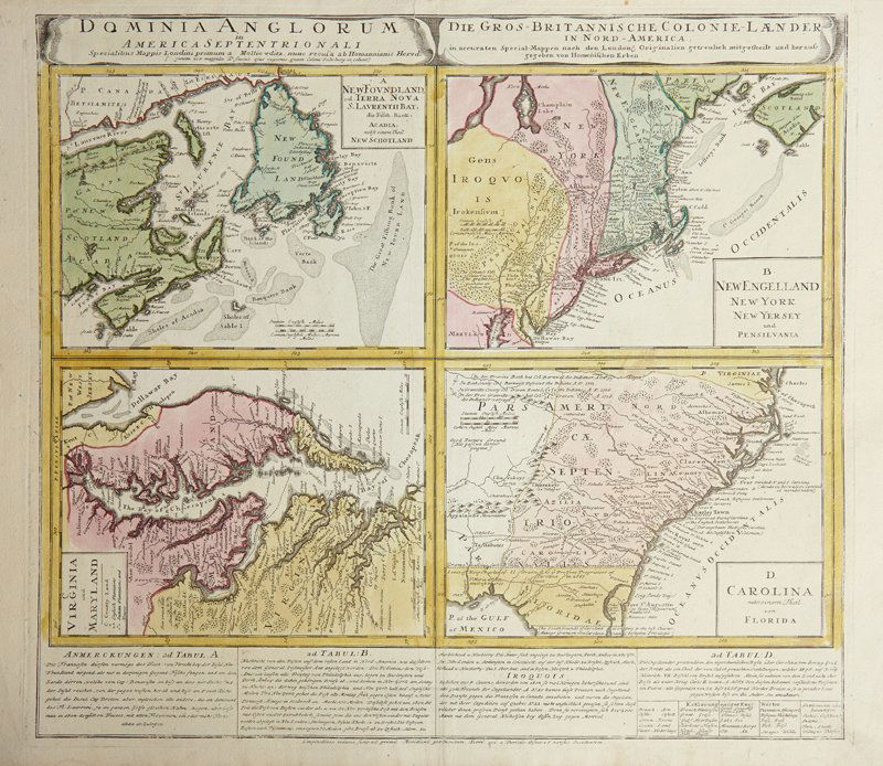 Johann Baptist Homann (1661-1774), "Dominia Anglorum in (1 of 1)