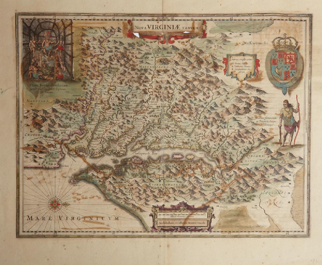 Jodicus Hondius (1563-1811), "Nova Virginiae Tabuvla," (1 of 2)