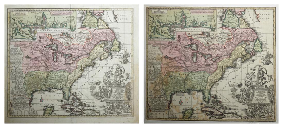 Two Maps by Matthaus Seutter (1678-1757), "Accurata (1 of 3)