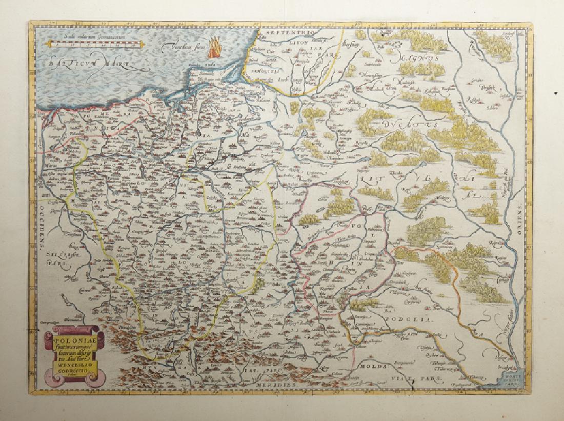 Abraham Ortelius (1527-1598), "Poloniae Finitimaruque (1 of 2)