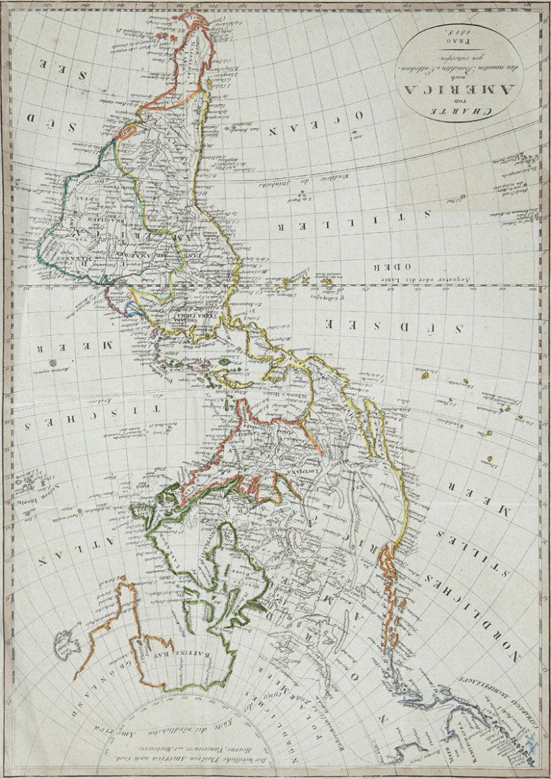 Unknown, "Charte von America," Prague, 1818, H. - 18 (1 of 1)