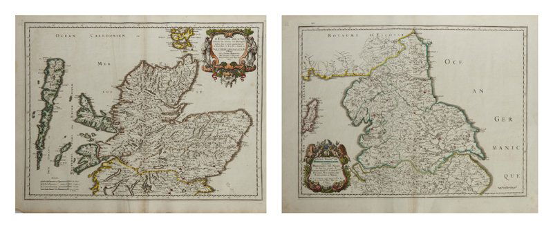 Two Maps by Nicolas Sanson (1600-1667, Paris)," Ancient (1 of 3)