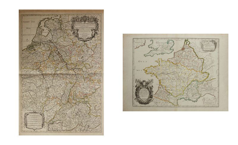 Two Maps by Nicolas Sanson (1600-1667, Paris), "LeCours (1 of 3)