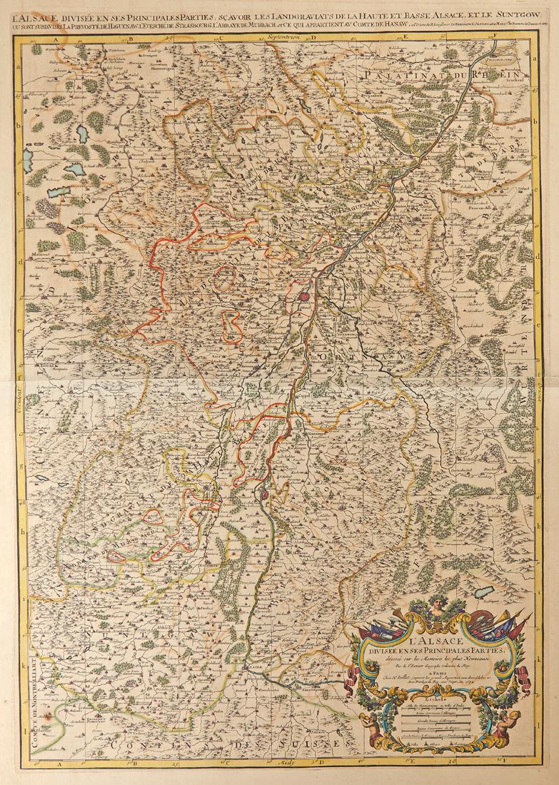 Nicholas Sanson (1600-1667, Paris),  "Lâ€™Alsace (1 of 1)