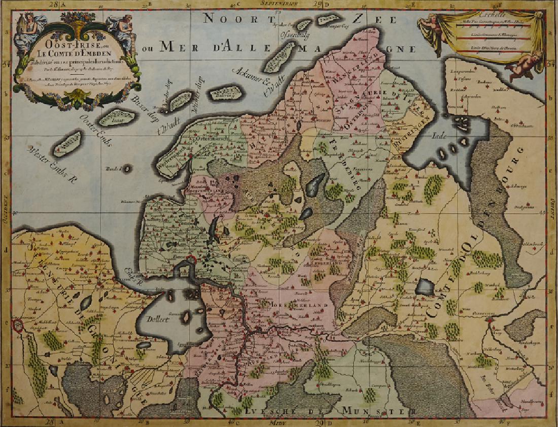 Nicholas Sanson (1600-1667, Paris), "Oost â€“ Frise on (1 of 2)