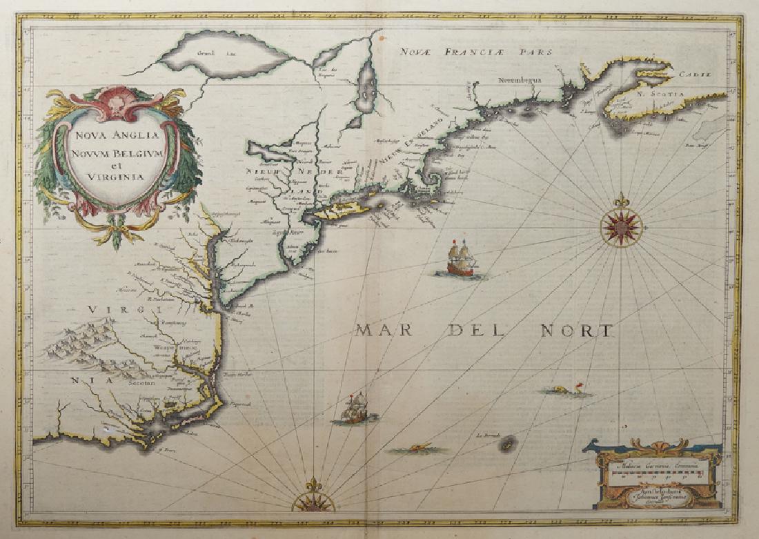 Jan Janssonius (1588-1664, Dutch), Nova Anglia Novum (1 of 2)