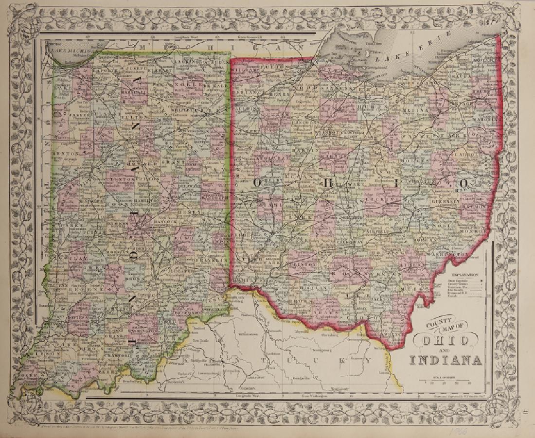Samuel Augustus Mitchell (1790-1868), "County Map of (1 of 1)