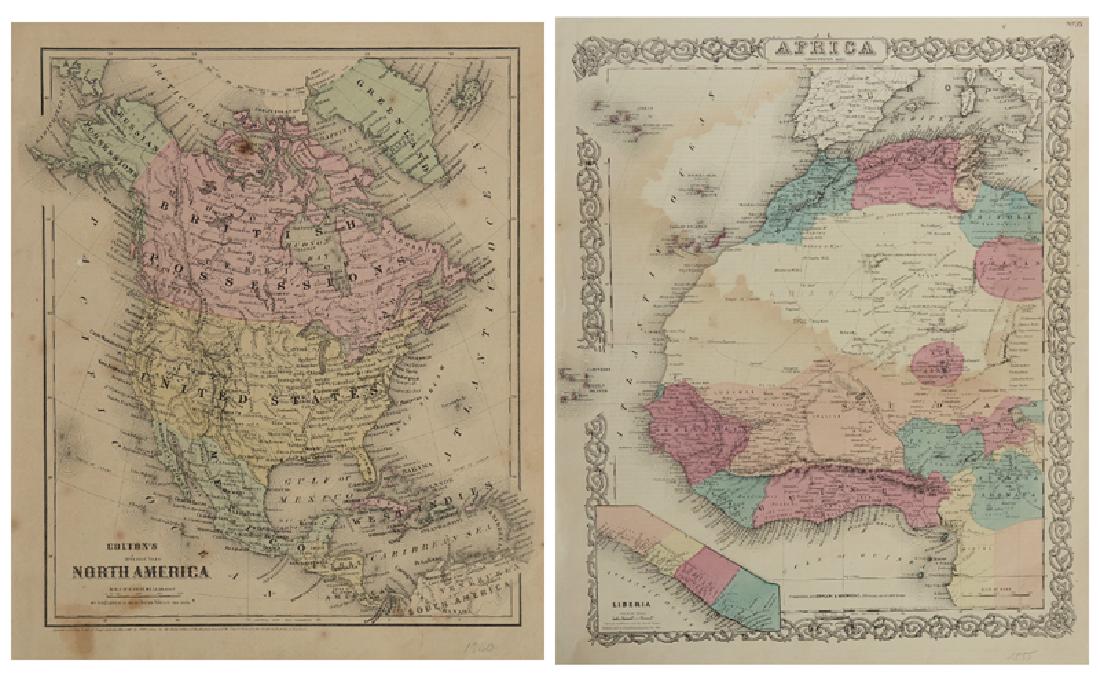 Two Maps: consisting of J. H. Colton, "North America," (1 of 4)