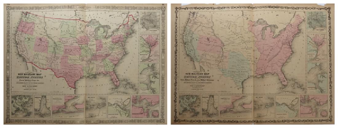 Two Copies of Johnson & Ward, "New Military Map of the (1 of 4)