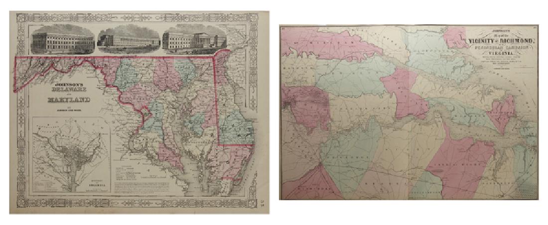 Two Maps by Johnson & Ward, "Delaware and Maryland," (1 of 5)
