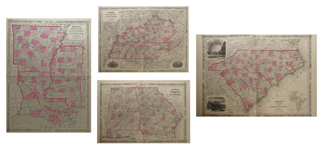 Four Maps by Johnson & Ward, consisting of: "North and (1 of 6)