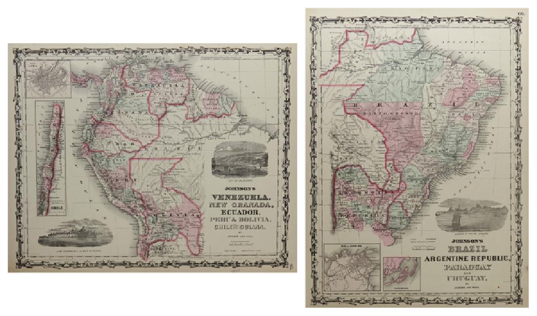 Two Maps by Johnson & Ward, consisting of "Venezuela, (1 of 3)