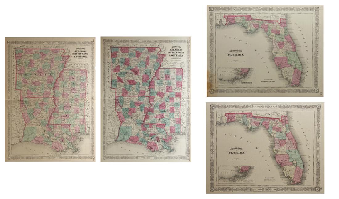 Four Maps by A.J. Johnson, consisting of two copies of (1 of 8)