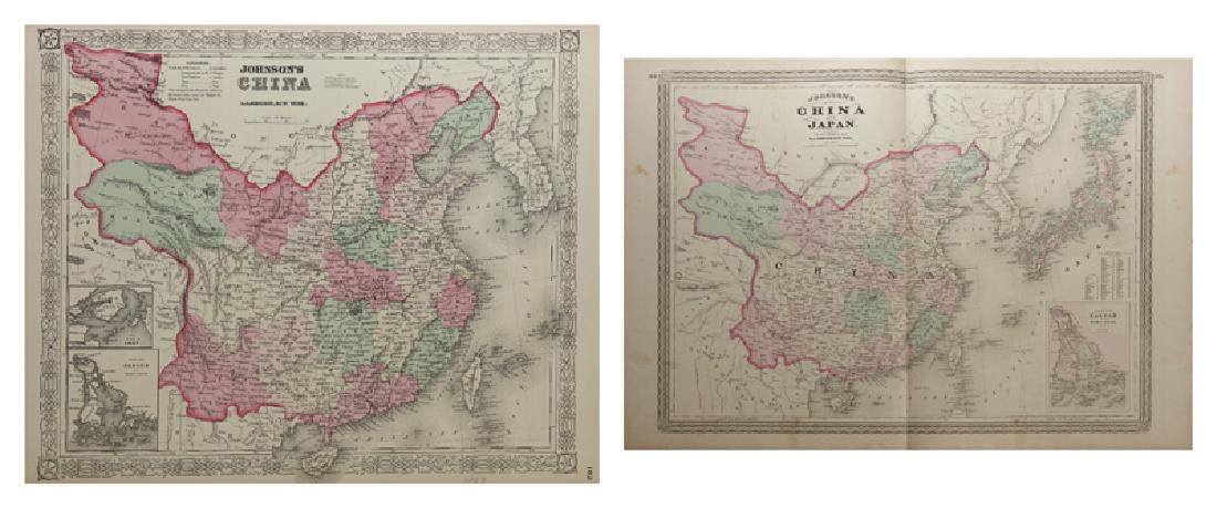 Two Maps by A. J. Johnson, "China and Japan," 1868, (1 of 4)