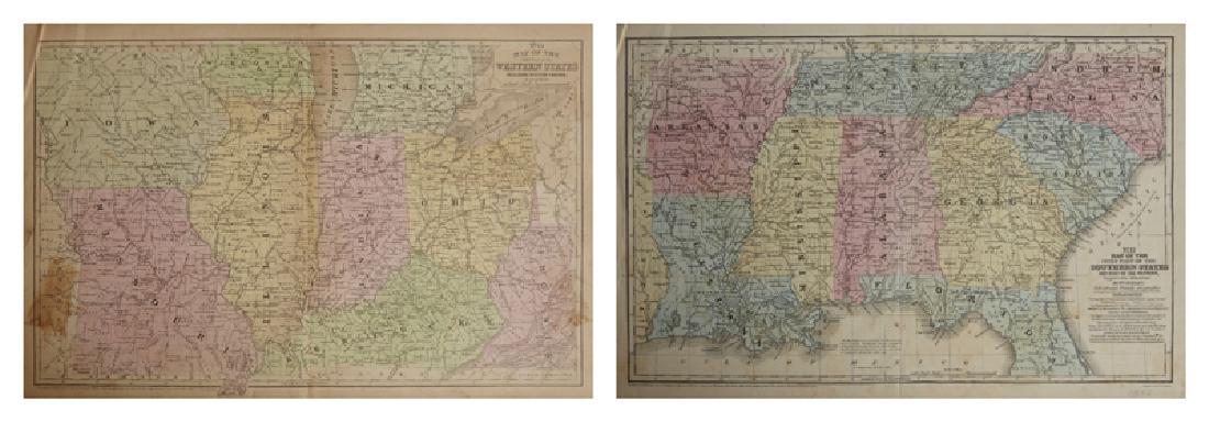 Two Maps by Samuel Augustus Mitchell (1790-1868), "Map (1 of 3)