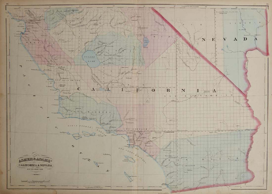 Asher & Adams, "California and Nevada, South Portion," (1 of 1)