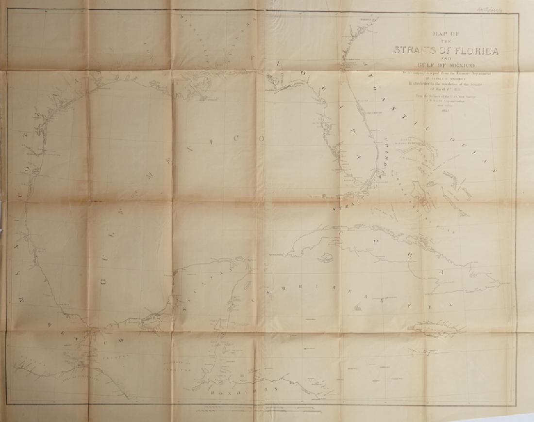 Map of" Straits of Florida and Gulf of Mexico," 1852,: Map of" Straits of Florida and Gulf of Mexico," 1852, H. - 28 in., W. - 36 in.