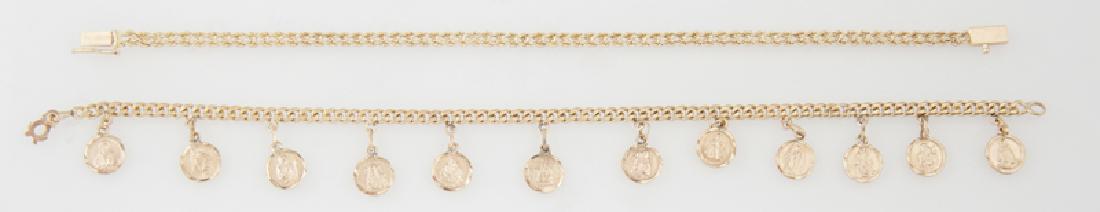 Two 14K Yellow Gold Bracelets, one with twisted links; (1 of 1)