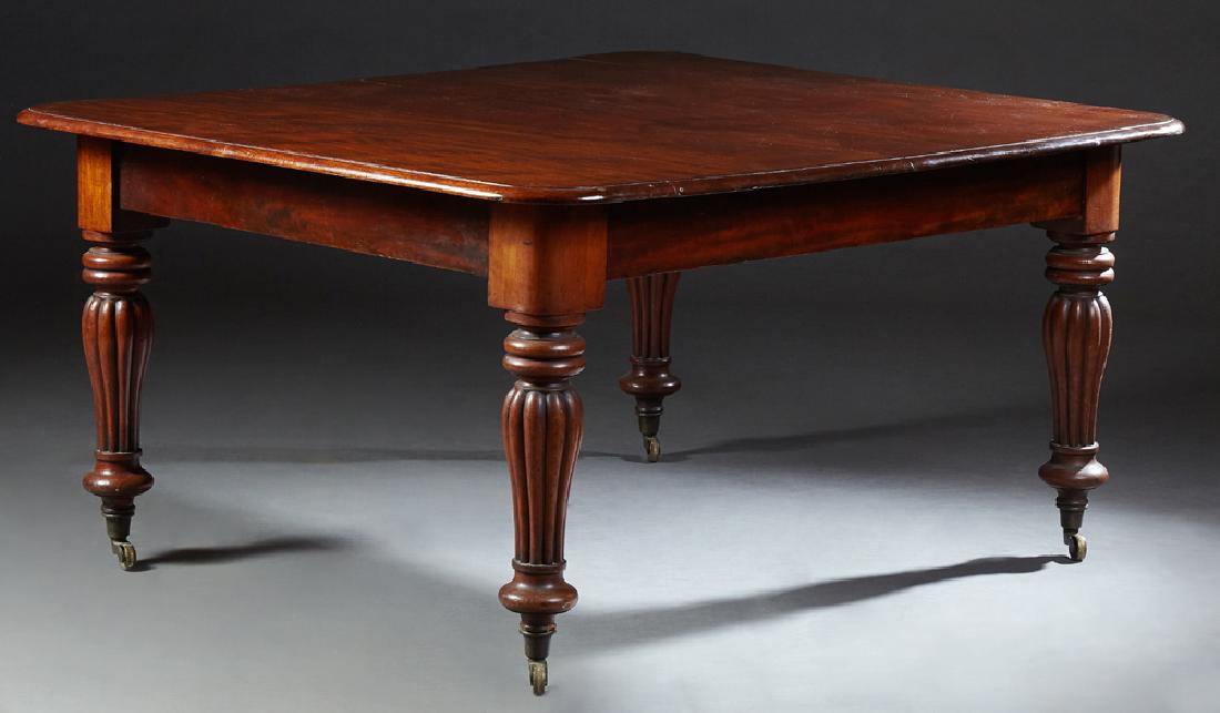English Carved Mahogany Dining Table, 19th c., the (1 of 2)