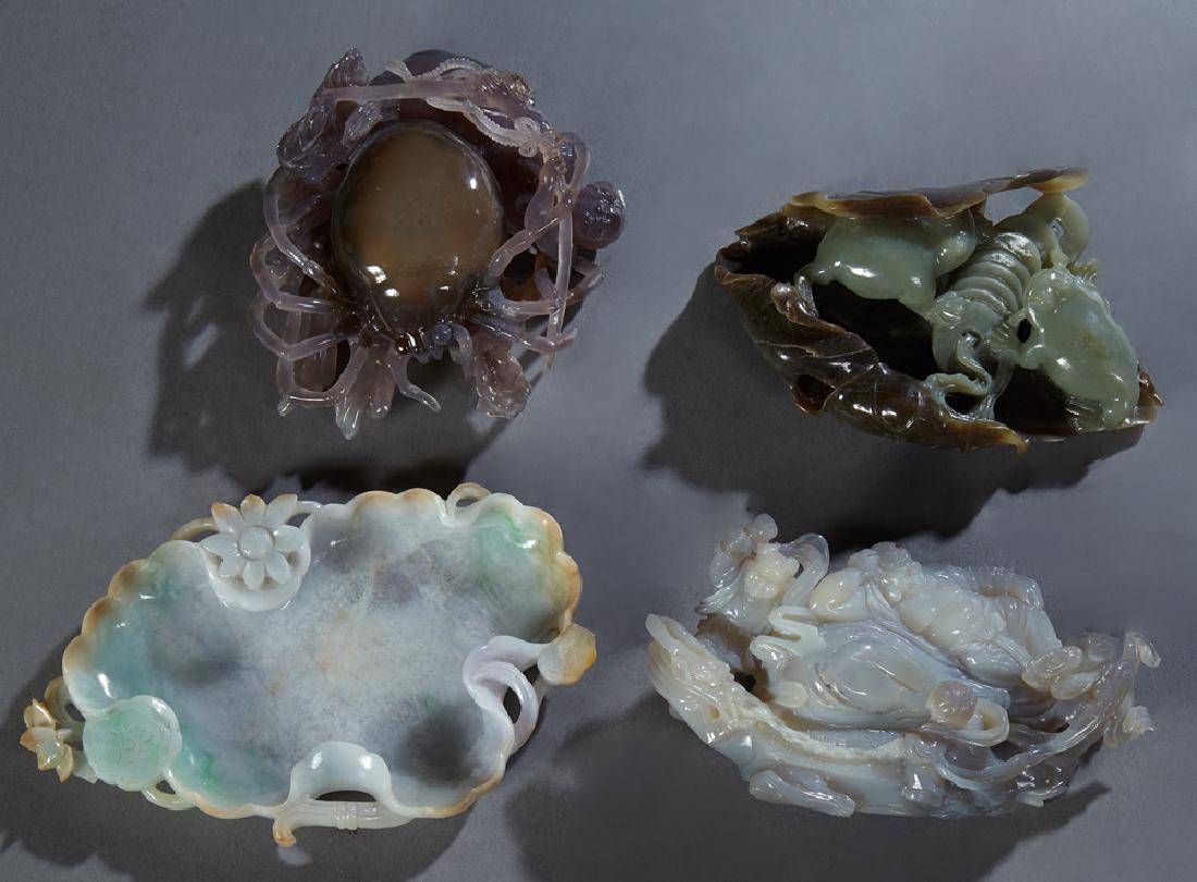 Group of Four Chinese Hardstone Carvings, 20th c., (1 of 1)