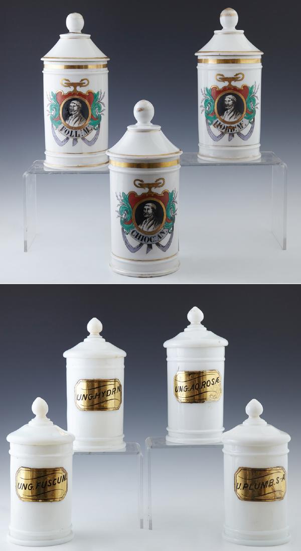 Group Of Seven Apothecary Jars, 19th c., three of (1 of 3)