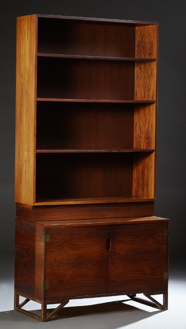 Rosewood Mid Century Modern Bookcase, 20th c., with a (1 of 1)