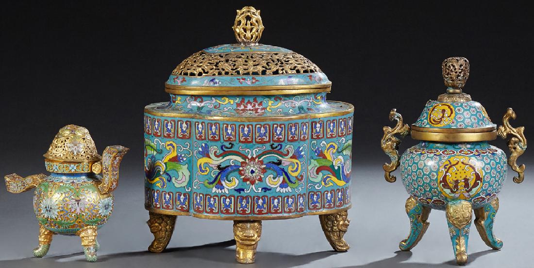 Group of Three Chinese Cloisonne Pieces, 20th c., (1 of 1)