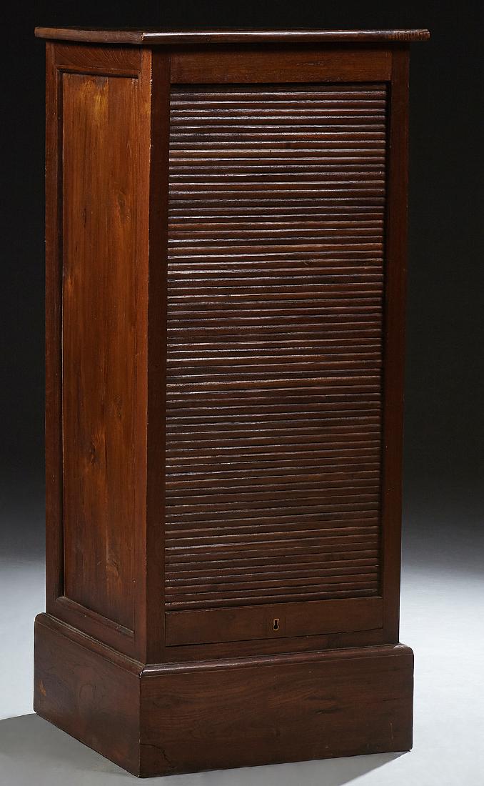 English Carved Mahogany Roll Top Filing Cabinet, early (1 of 1)
