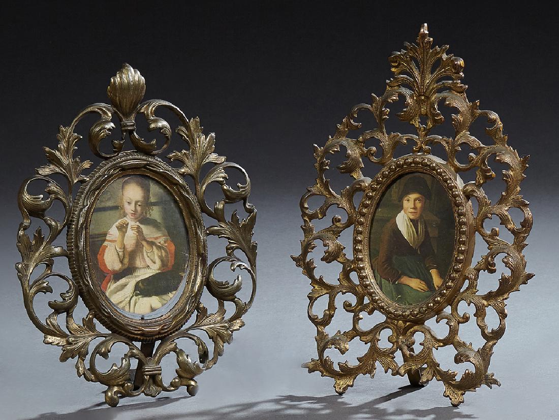 Two Victorian Gilt Iron Easel Picture Frames, early (1 of 1)
